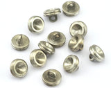 Round button Nickel Plated Brass 9x6mm  (5mm inside setting diameter ) O36-09
