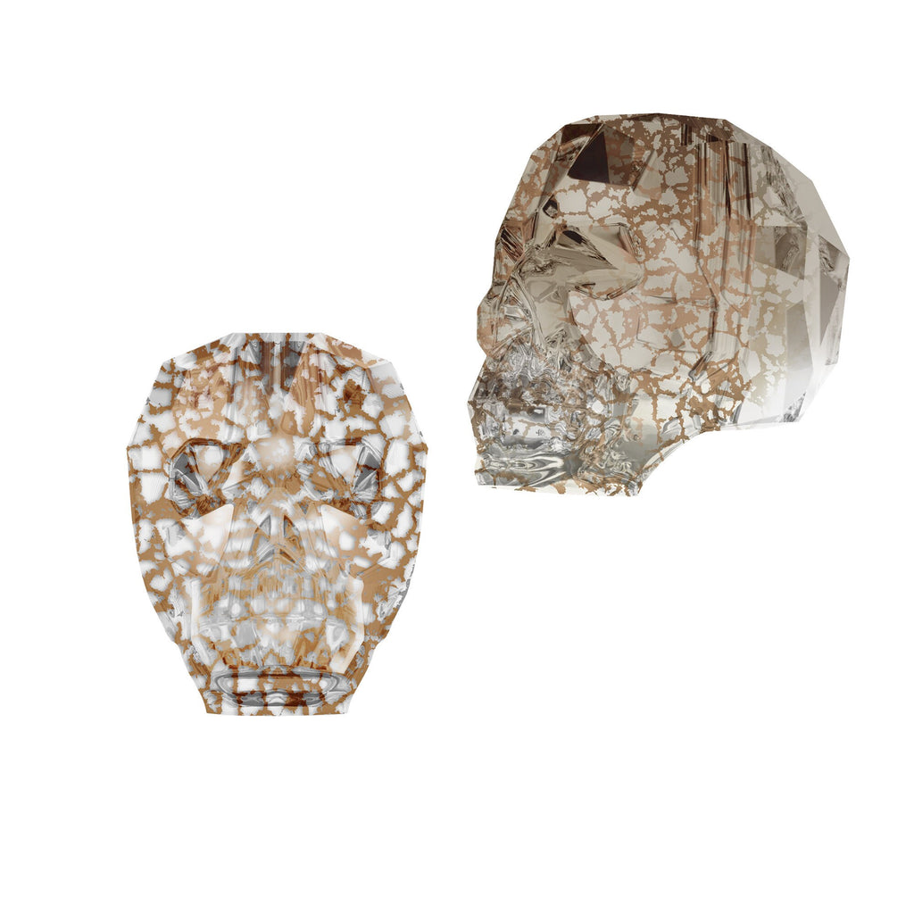 Skull bead 5750 Swarovski®  crystal rose patina (rospa) 19mm