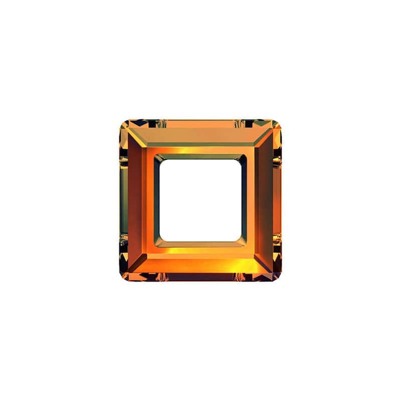 Square ring fancy stone 4439 Swarovski® Crystal copper (cop) 20mm Square Frame