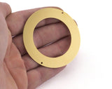 Round Connector 60mm (0.5mm thickness) raw brass 2 Hole SCS 2383-600