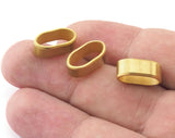 Spacer leather, ribbon ,cord ,slider (Outer dimensions: 15x.8x6mm) hole13x6mm   Raw brass tube beads, babs 2387