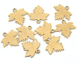 Raw brass maple leaves (canadian flag) 13mm pendant findings 234-31