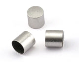 Cord End Caps Antique Silver Plated Brass 10x10mm (9mm inside diameter) Leather Cord Terminator cord  tip ends, ribbon end, ENC9 2415