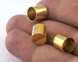 Cord tip ends Gold Plated Brass 9x9mm 8mm inner ribbon end, ends cap, Enc8 OZ2515
