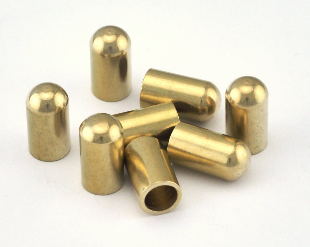ribbon end caps , 8x15mm 6.1mm inner raw brass cord  tip ends,  ends cap, findings ENC6 2445
