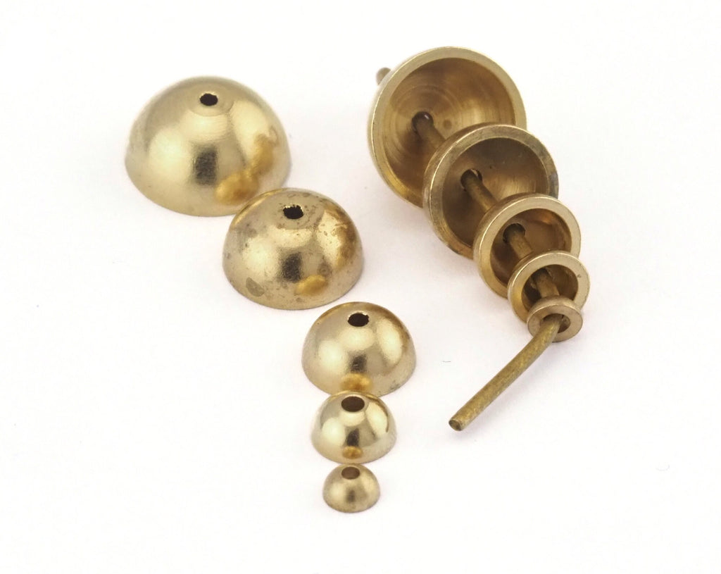 ends cap, brass 10x5mm (8mm inner) Raw brass cord  tip ends, ribbon end, ENC8 2440-1-2-3-4