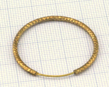 Textured Earring Stud Hoop, Earring Clip Raw brass 35mm 2454