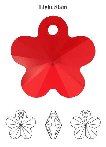 Flower pendant Swarovski® Crystal Flower 12mm Light Siam 6744