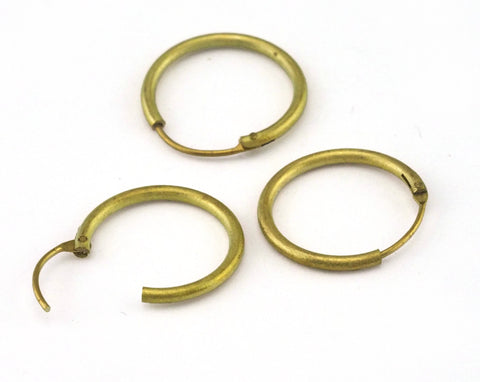 Earring Hoop, Earring Stud Clip Raw brass 4 Pcs 18mm 2462