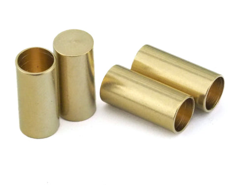 Cord End Caps Raw brass 7x15mm (6mm inside diameter) Leather Cord Terminator cord  tip ends, ribbon end, ENC6 2404