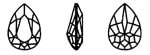 Pear shaped fancy stone 4320 Swarovski® aurore boreale (AB) 10x7mm foiled cab-135