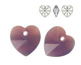 Xilion Heart Pendant 6228 Swarovski®  Cyclamen Opal  (398) 14.4x14mm