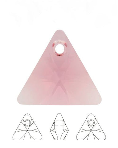xilion triangle shaped fancy stone 6628 Swarovski® light rose (223) 8mm unfoiled