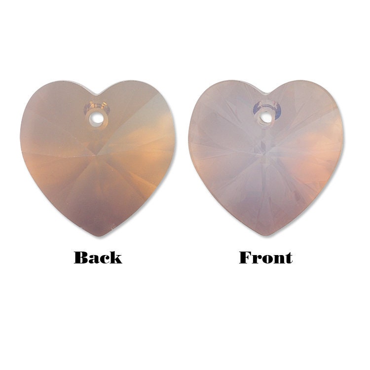 Xilion Heart Pendant 6228 Swarovski® White Opal Antique Pink (234)(ANTP) 14.4x14mm