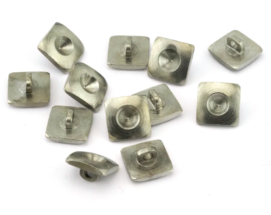Square button Nickel Plated Brass 10x5mm  (5mm inside setting diameter ) O36-02