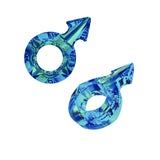 Male Symbol Swarovski® Crystal Bermuda Blue (BB)   30x19mm 4878