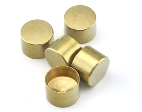 Ends cap 14x10mm (13mm inner hole) raw brass cord  tip ends, raw brass ribbon end, findings ENC13 2475