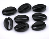 Cowrie shell, Sea shell Black Painted alloy pendant spacer (20x13mm) 2409