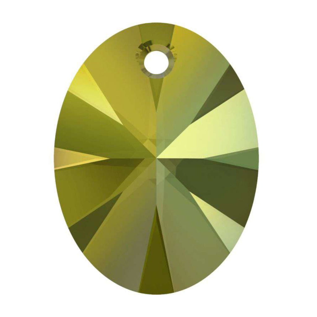 Xilion oval pendant 6028 Swarovski® crystal iridescent green 18mm