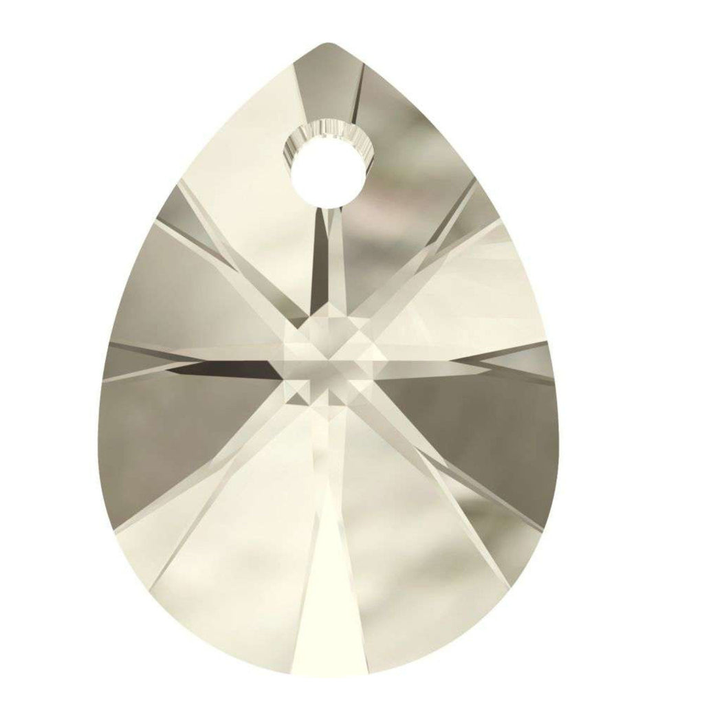 Xilion mini pear pendant 6128 Swarovski® crystal silver shade 10mm