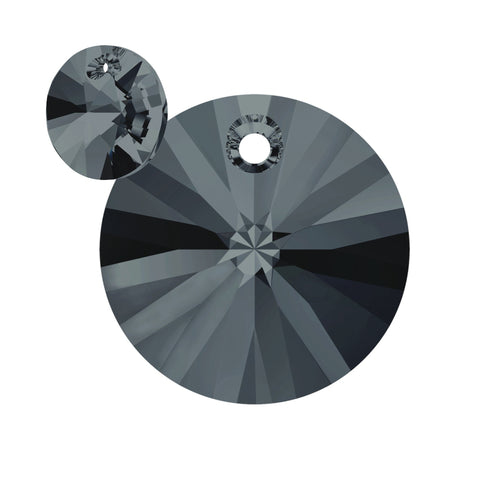 Xilion pendant disc 6428 Swarovski® graphite xilion rivoli Disc pendant 6mm