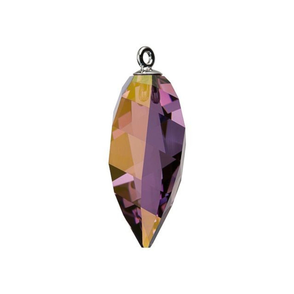 Swirl drop pendant 6541 Swarovski® crystal lilac shadow (half hole) with classic cap 24mm