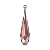 Pure drop pendant 6532 Swarovski® blush rose (half hole) with trumpet cap rose 21mm