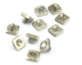 Square button Nickel Plated Brass 8x6mm  (5mm inside setting diameter ) O36-08