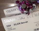Xilion sew-on stone 3204  Swarovski® Fuchsia 10mm Foiled