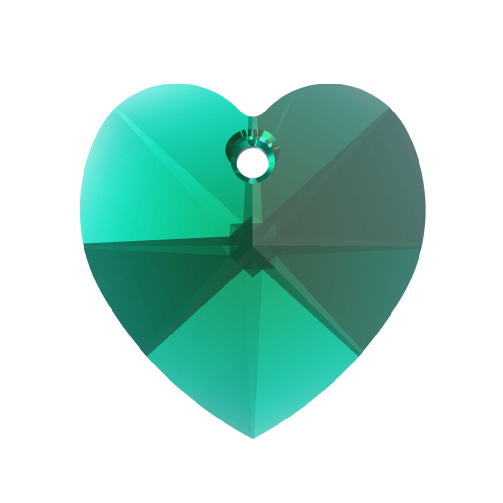 Heart pendant 6202 Swarovski® Emerald (205) 14,4x14mm Swarovski Elements cab100-15