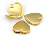 Heart Photo Frame 34mm Matte Gold plated alloy locked 2413