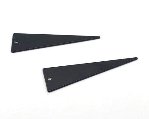 Isosceles Long Triangle Tag Black Painted Brass 50x14mm (0.8mm thickness) 1 hole charms  findings 2422