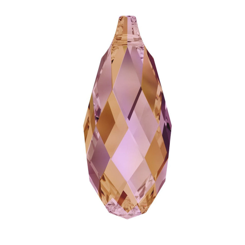 Briolette pendant 6010 swarovski® crystal astral pink 11x5.5mm