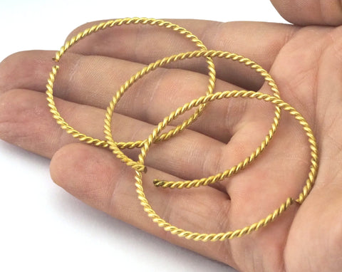 Open Swirl Jump Ring 45mm (2mm Wire Thickness)  Raw brass Findings 2423-285