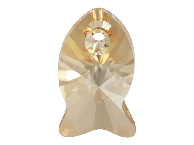 Fish pendant 6727 Swarovski® crystal (001) golden shadow (gsha) 18mm