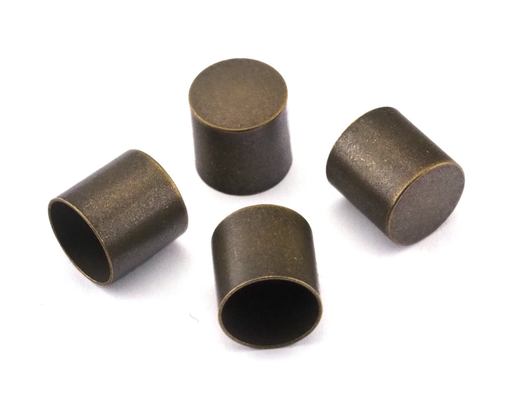 Cord End Caps Antique brass 10x10mm (9mm inside diameter) Leather Cord Terminator cord  tip ends, ribbon end, ENC9 2415