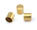 Cord End Caps Gold Plated Brass 10x10mm (9mm inside diameter) Leather Cord Terminator cord  tip ends, ribbon end, ENC9 2415