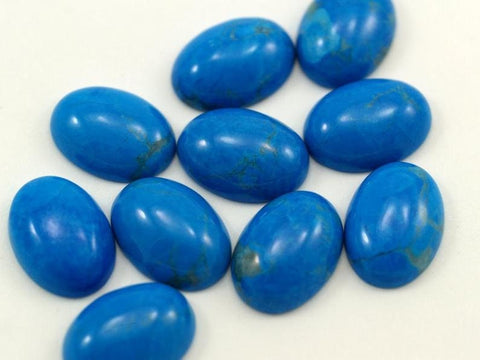 Turquoise Howlite Oval cabochon 6x8mm cab68-1