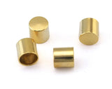 Cord End Caps Gold Plated Brass 8x8mm (7mm inside diameter) Leather Cord Terminator cord  tip ends, ribbon end, ENC7 2416