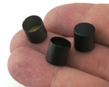 Cord End Caps Black Painted Brass 10x10mm (9mm inside diameter) Leather Cord Terminator cord  tip ends, ribbon end, ENC9 2415
