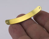 Curved Oblong Rectangle shape stamping, name tag for bracelets 48x8mm (0.8mm thickness) raw brass blank 2 hole 2428-265