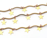 Bar Star chain (7mm star size)(1mm bar size) raw brass soldered chain Z128