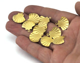 Sea shell shape, 1 Loop 17x17mm raw brass charms ,raw brass findings 2435-50