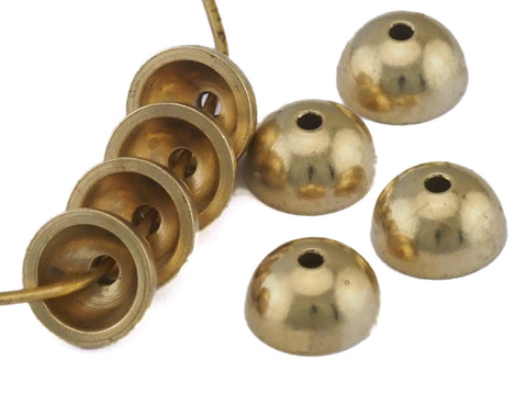 ends cap, brass 10x5mm (8mm inner) Raw brass cord  tip ends, ribbon end, ENC8 2441