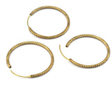 Textured Earring Stud Hoop, Earring Clip Raw brass 35mm 2454
