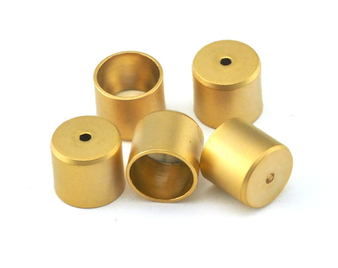 end caps 4 pcs 9x8mm 8mm inner 1,5mm 15 gauge hole gold plated brass cone spacer holder finding charm 881-9 ENC8 1672