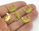 Crab Charm Raw Brass 17x15mm (0.5mm thickness) 1 hole Tag  findings 2466-50