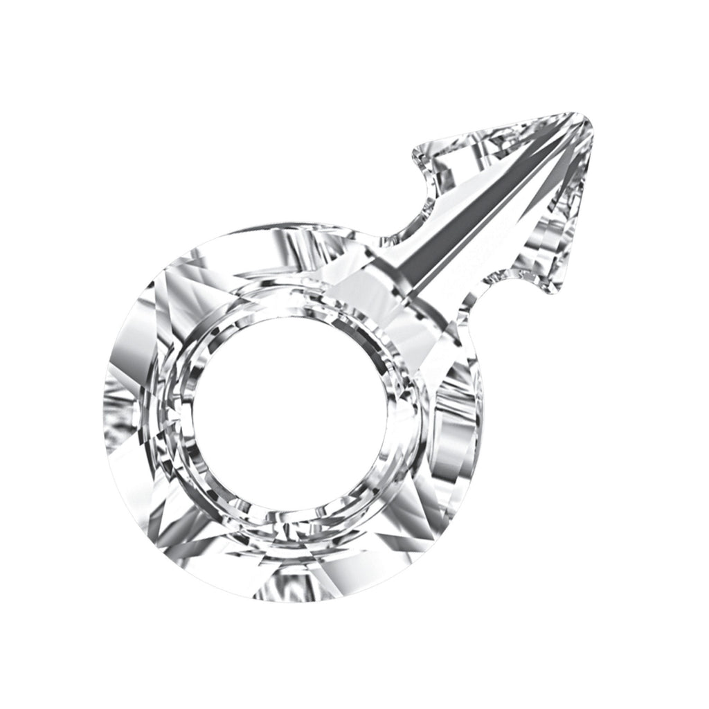 Male Symbol 4878 Swarovski crystal (001)  18x11.5mm Foiled Limited Stock