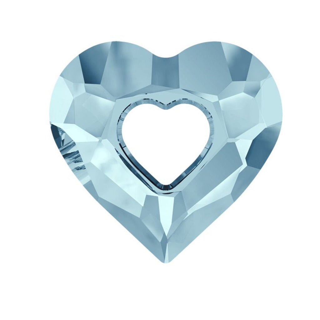 Miss U heart pendant 6262 Swarovski 17mm crystal aquamarine