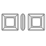 Square ring fancy stone 4439 Swarovski® Crystal white opal (234) 14mm Square Frame cab17-13